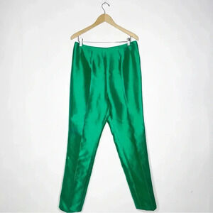 Joanna Mastroianni Green Silk Pants Size Large